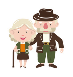 Old Senior Man And Woman Couple On A White