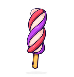 Spiral Fruit Ice Cream On Stick