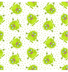 Cute Pattern With Funny Monsters Seamless Print