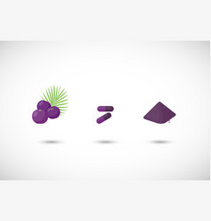 Acai Berries Powder Flat Icon