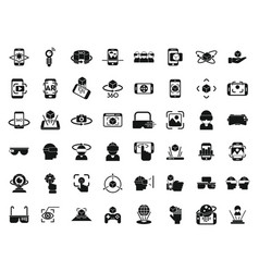 Augmented Reality Icons Set Simple Virtual