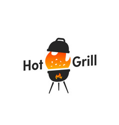 Hot Grill Logo Icon Simple With Open Big Flame