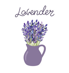 Lavender Flowers In A Vase Lettering