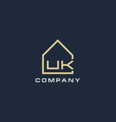 Initial Letter Uk Real Estate Logo With Simple