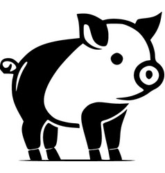 Pig - Black And White Isolated Icon