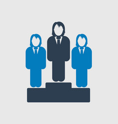 Business Leader Icon Female Symbol On Podium Flat