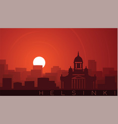 Helsinki Low Sun Skyline Scene