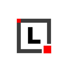 L Company Name With Square Icon Red Square