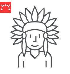 Native American Line Icon