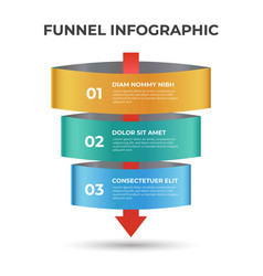 Sales Funnel Diagram With Arrows 3 Steps