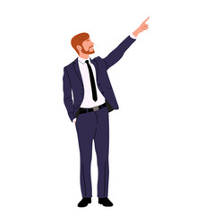 Business Man Character Pointing Up Isolated