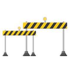 Yellow Road Barriers On A White Background