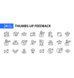 24 Positive Customer Feedback Icons Thumbs Up