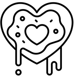 Heart Shaped Donut Icon Love And