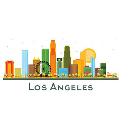 Los Angeles California City Skyline With Color