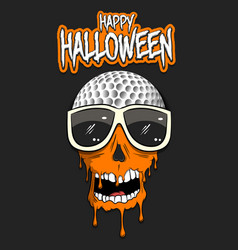 Happy Halloween Golf Ball With Skull