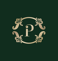 Letter P Alphabet Logo With Luxury Decorative