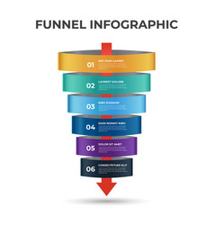 Sales Funnel Diagram With Arrows 6 Steps