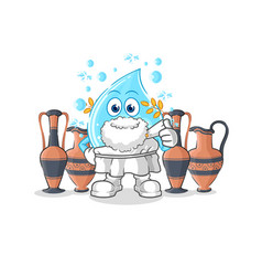 Soda Water With Greek Clothing Cartoon Mascot