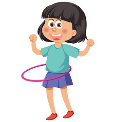 A Happy Girl Workout With Hula Hoop