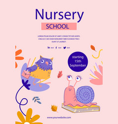 Hand Drawn Nursery School Poster Template