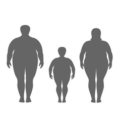 Silhouettes Of Fat Man Woman And Child