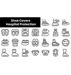 Set Of Outline Shoe Covers Hospital Protection