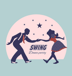 Swing Dance Couple Silhouette