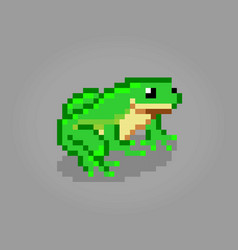 8 Bit Pixel Green Frog Animals