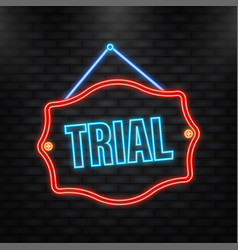 Neon Icon Trial Sign On Light Background