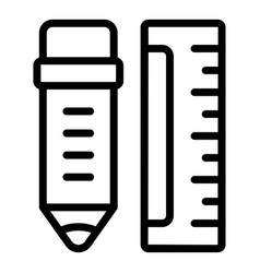 Remodeling Pen Ruler Icon Outline Wall