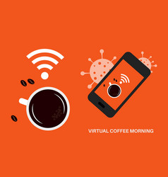 Virtual Coffee Morning Sign Can Be Used