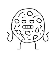 Chocolate Cookie Dessert Character Line Icon