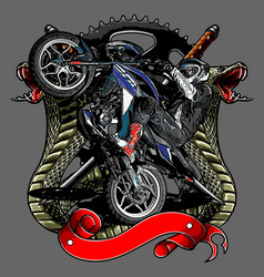 Cobra Snake Background Wheelie Motorbike