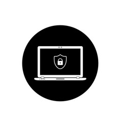 Computer Security Icon Rounded Button Style Eps