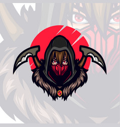 Dark Cloak Red Mask Reaper Mascot