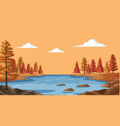 Serene Lake Surrounded By Colorful Autumn Trees