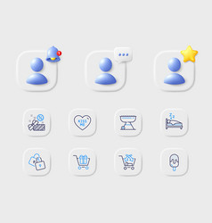 Sleep Locks And Cross Sell Line Icons For Web