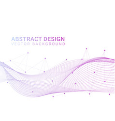 Abstract Lines And Dots Data Wave Connect Pink