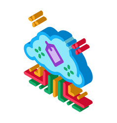 Label In Internet Cloud Isometric Icon