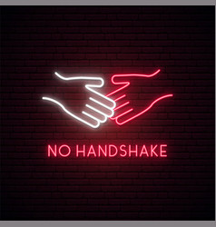 No Handshake Neon Sign Dont Shake Hands Bright