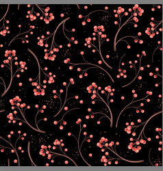 Seamless Pattern With Red Berries