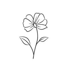 Abstract Flower In One Line Art Drawing Style