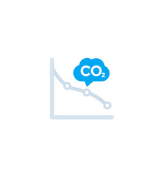 Co2 Carbon Emissions Reduction Icon With Graph