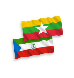 Flags Of Republic Of Equatorial Guinea And Myanmar