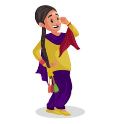 Indian punjabi woman cartoon Royalty Free Vector Image