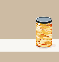 Isolated Cabbage Kimchi In A Jar