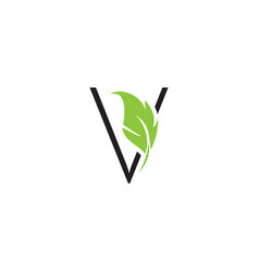 Letter V With Leaf Logo