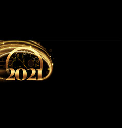 Countdown For New Year 2020 With Clock And Gold