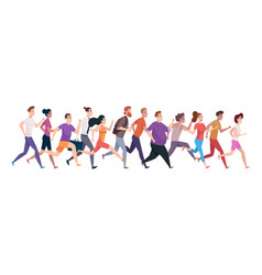 Crowd Running Outdoor Jogging People Healthy